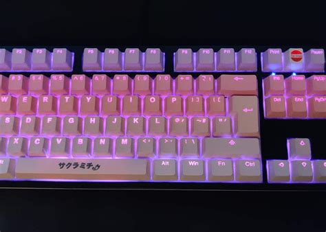 Tai Hao Sakura Michi Pbt Backlit Keycap Set Mechanical Keyboards