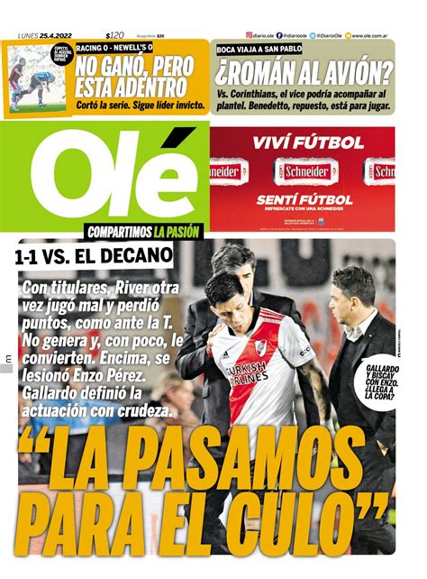 Diario Olé on Twitter LaTapaDeOle Lunes 25 de abril https t co