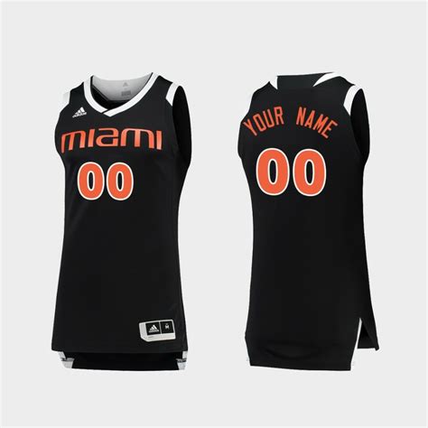 Custom Name Number Miami Hurricanes Black White Chase College