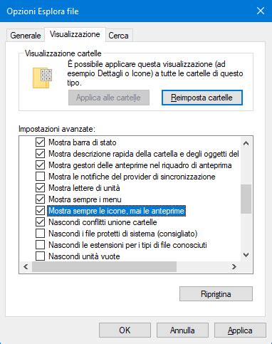 Velocizzare Windows Disabilitando Lanteprima Dei File