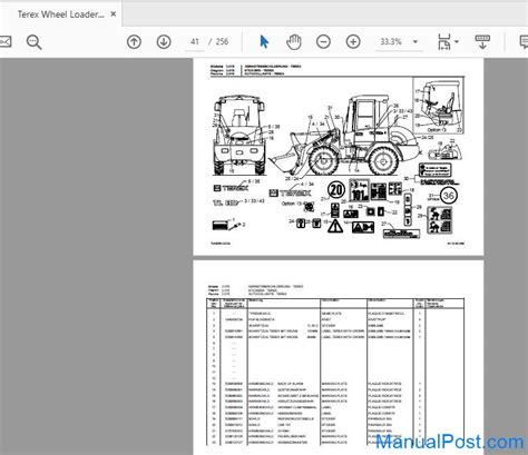 Terex Wheel Loader TL80 Z Kin 0101 Radlader Parts Catalog ManualPost