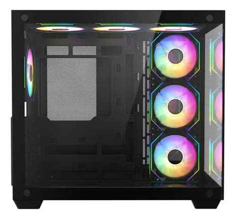 Gabinete Chasis Caja Gamer Iceberg Crystal Cube Negro X Fan