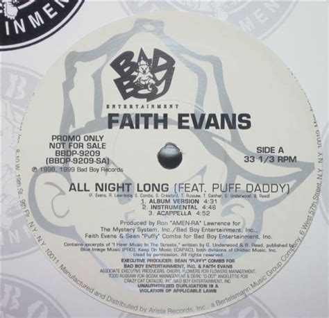 Faith Evans Feat Puff Daddy All Night Long Vinyl Discogs