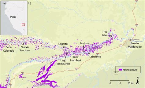 Map of Peru (a) and detail of the research area (b), showing regions... | Download Scientific ...