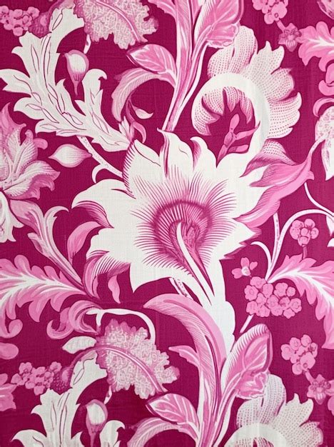 Premium AI Image A Close Up Of A Pink And White Floral Wallpaper With