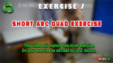 Exercise Short Arc Quads Youtube