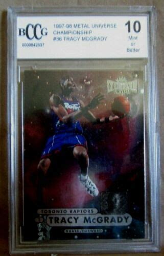 Tracy Mcgrady Rc Metal Universe Rookie Bccg Raptors G Rc Goat