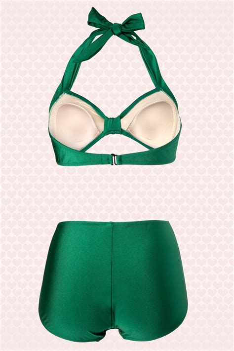 50s Classic Bikini In Emerald Green