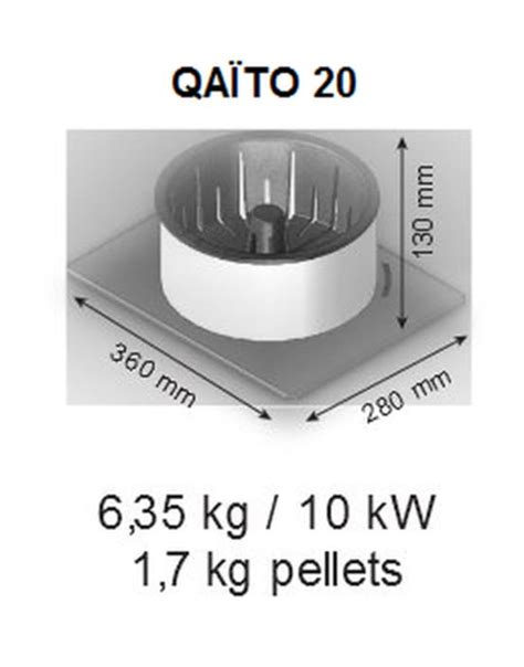 QAÏTO Q20 Brûleur à pellets pour INSERTS ou POELES A BOIS moyens Gamm