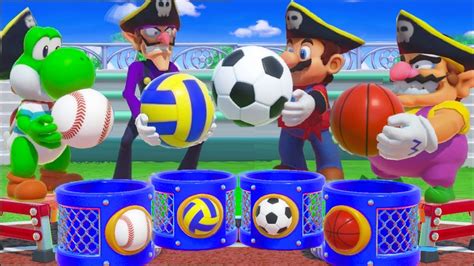 Super Mario Party Minigames Mario Vs Wario Vs Waluigi Vs Yoshi Master