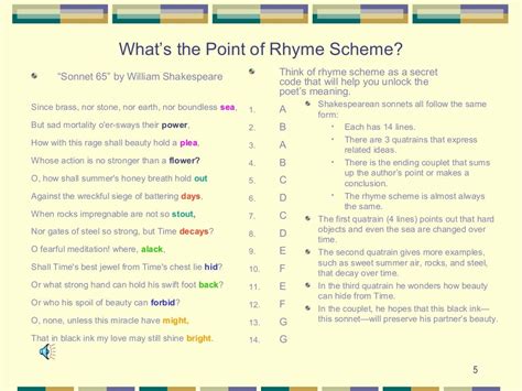 Rhyme scheme, rhythm, and meter final