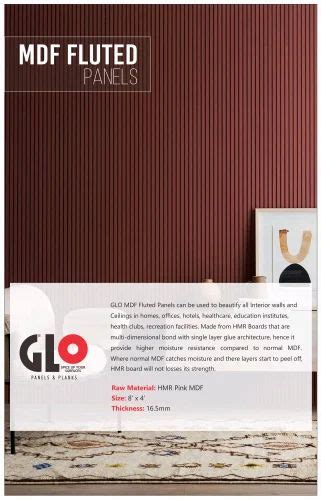 Glo Plywood Panels Fluted Mdf Panel Mm For Interior Design Size