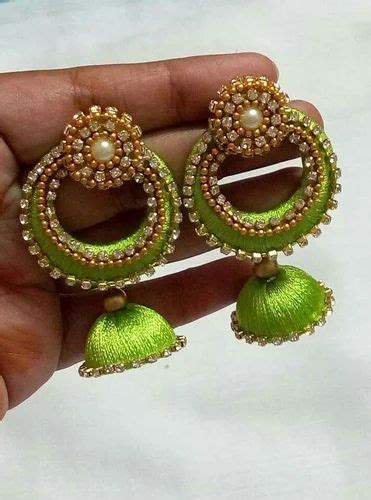 Silk Thread Earrings At Rs Pair Silk Thread Jewellary In