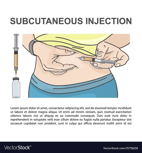 Subcutaneous injection in stomach medical i Vector Image