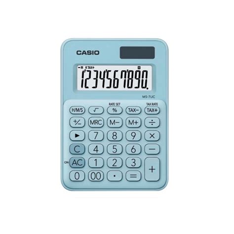 Calculadora Casio Celeste 10 Dígitos Ms 7uc Lb