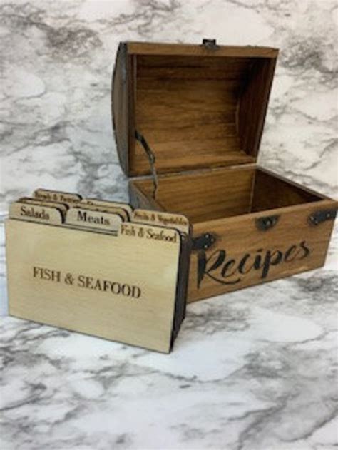 Recipe Card Box With Wooden Recipe Cards Wooden Recipe Cards - Etsy