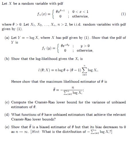 Solved Let X Be A Random Variable With Pdf Ex 1 0