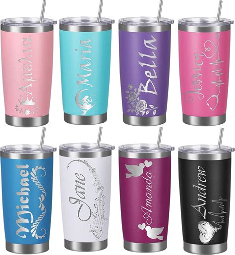 Vasos Personalizados Con Tapa Y Pajilla Vaso Aislado Personalizado