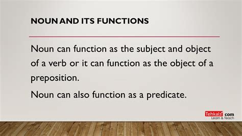 Noun And Its Functions English Youtube