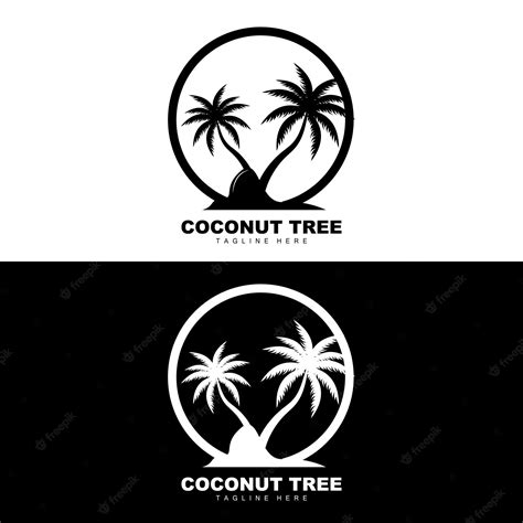 Premium Vector Coconut Tree Logo Ocean Tree Vector Design For