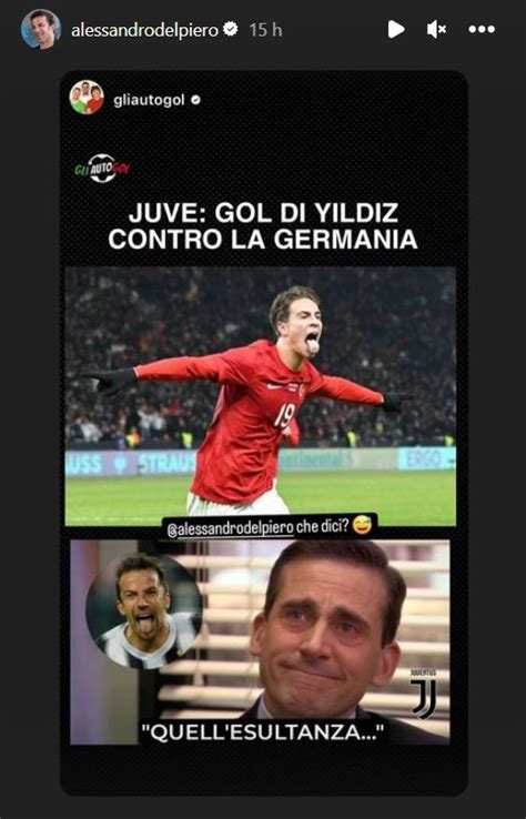 Picture Del Piero reacts to Yıldız s goal and celebration Football