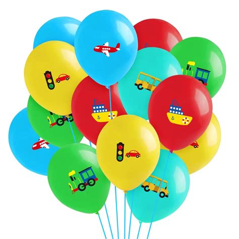 50 St Cke Transport Party Ballons 12 Zoll Latex Verkehrs Ballons 2 Band