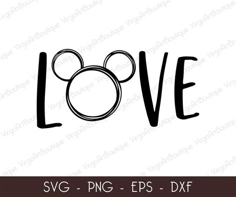 Mickey Love Svg Png Eps Dxf Love Svg Disney Valentines Day Etsy