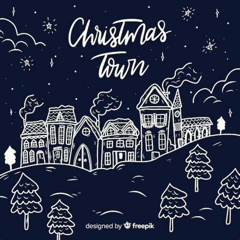 Free Vector Hand Drawn Christmas Town