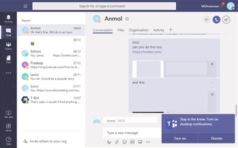 Microsoft Teams Desktop Notifications