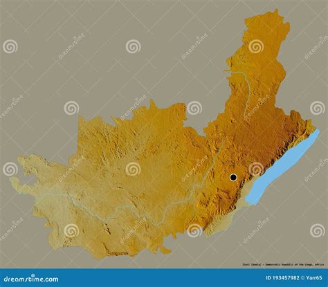 Ituri Province Of Democratic Republic Of The Congo On Solid Relief Stock Illustration