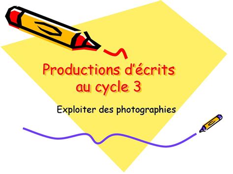 Productions D Crits Au Cycle Ppt T L Charger