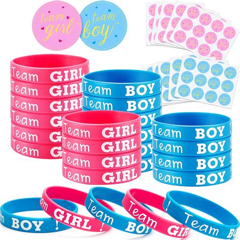 Buy Pieces Gender Reveal Bracelet And Inch Gender Reveal Sticker