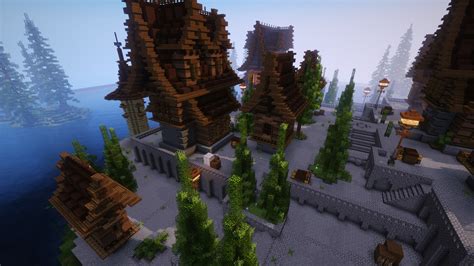 Medieval Server Hub Brown Spawn Minecraft Map