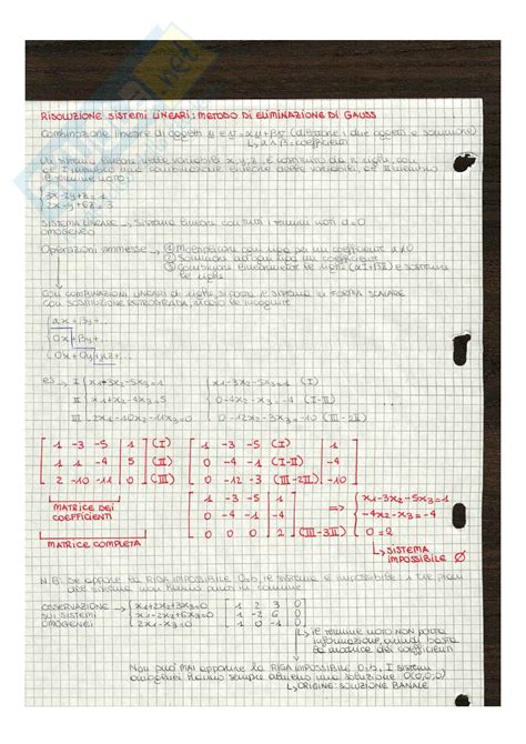 Analisi Matematica I Eliminazione Di Gauss Spazi Vettoriali E Vettori