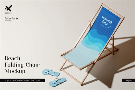 Folding Beach Chair Psd Mockup Templates Creatisimo