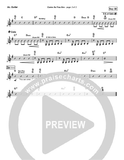 Come As You Are Acoustic Guitar Sheet Music PDF Pocket Full Of Rocks