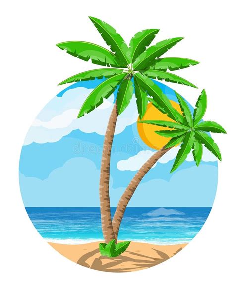 Paisaje De La Palmera En La Playa Ilustraci N Del Vector Ilustraci N