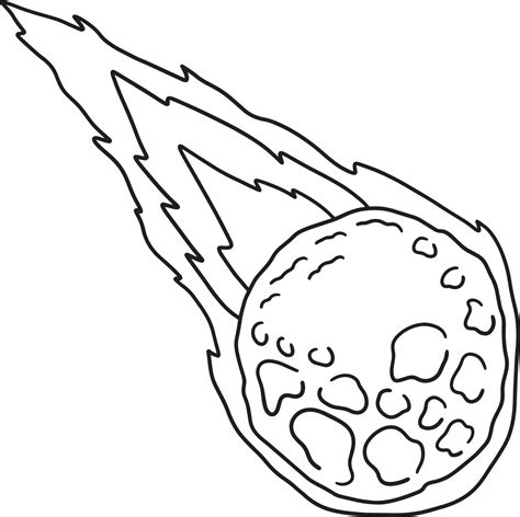 Page de coloriage isolée d astéroïde tombant pour les enfants 10993628