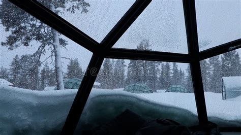 Glass Igloo Covered with Snow, Kakslauttanen, Finland Stock Image ...