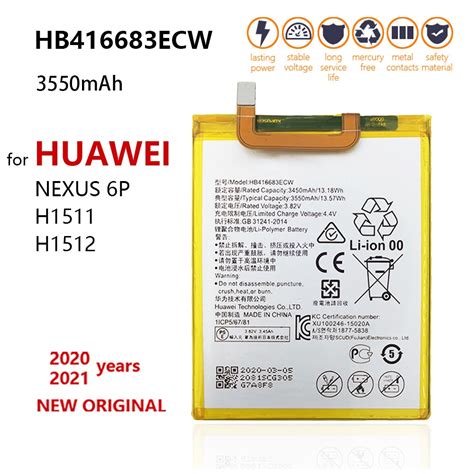 100 Original 3550mAh HB416683ECW Battery For Huawei Nexus 6P H1511