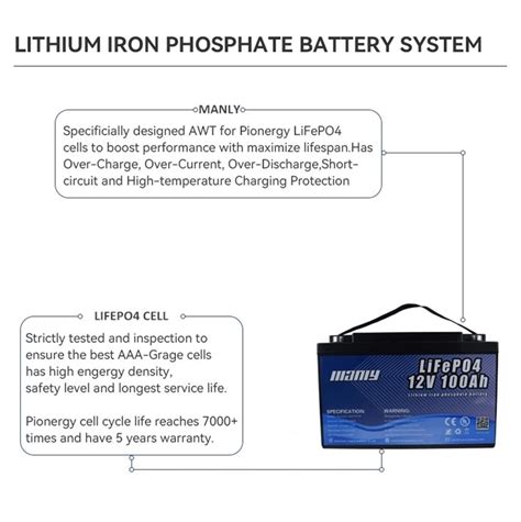 Lightweight 12V 100Ah LiFePO4 Lithium Battery - MANLY Battery