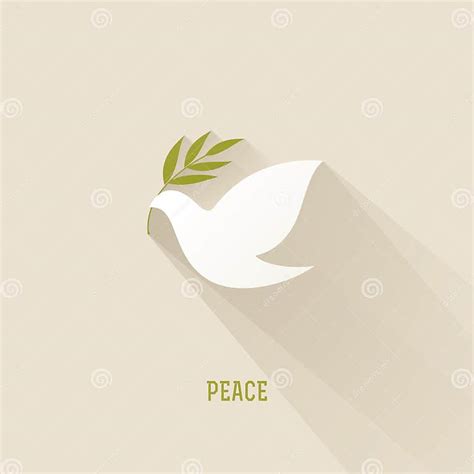 Peace Dove With Olive Branch Vector Illustration Stock Vector