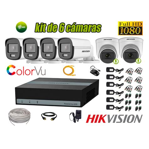 Ripley Hikvision Kit Camaras Seguridad Camaras Colorvu Mp E