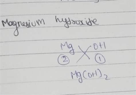 Formula Of Magnesium Hydroxide By Criss Cross Method