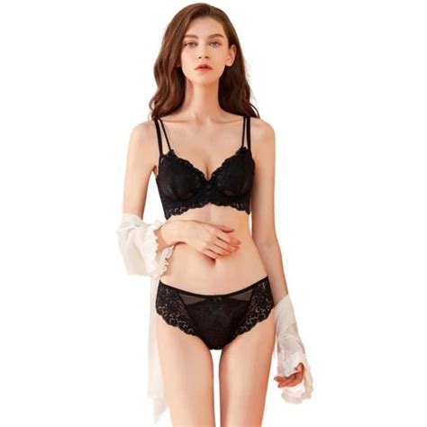 Ensemble de lingerie pour femme de 2 sous vêtements sexy à fleurs et
