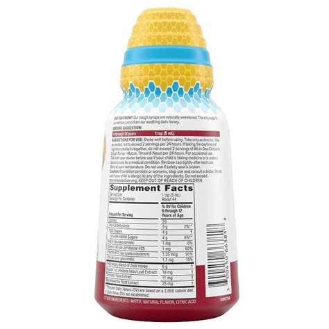 Zarbees Kids All In One Daytime For Age 6 12 With Honey Turmeric B3