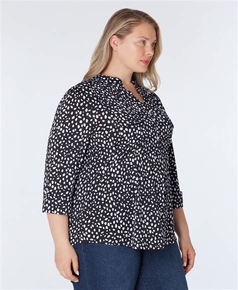 Cocomo Pintuck Popover With Pockets Plus Black White X In