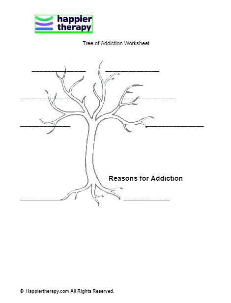 Tree Of Addiction Worksheet Happiertherapy