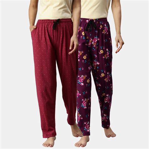 Kryptic Women Printed Pure Cotton Lounge Pants Pack Of 2 Buy Kryptic Women Printed Pure