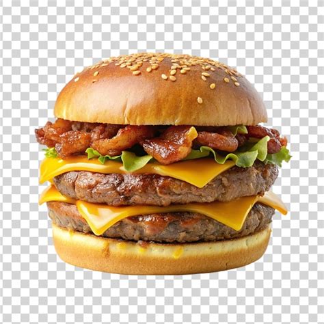 Premium Psd Cheeseburger With Bacon And Cheese Isolated On